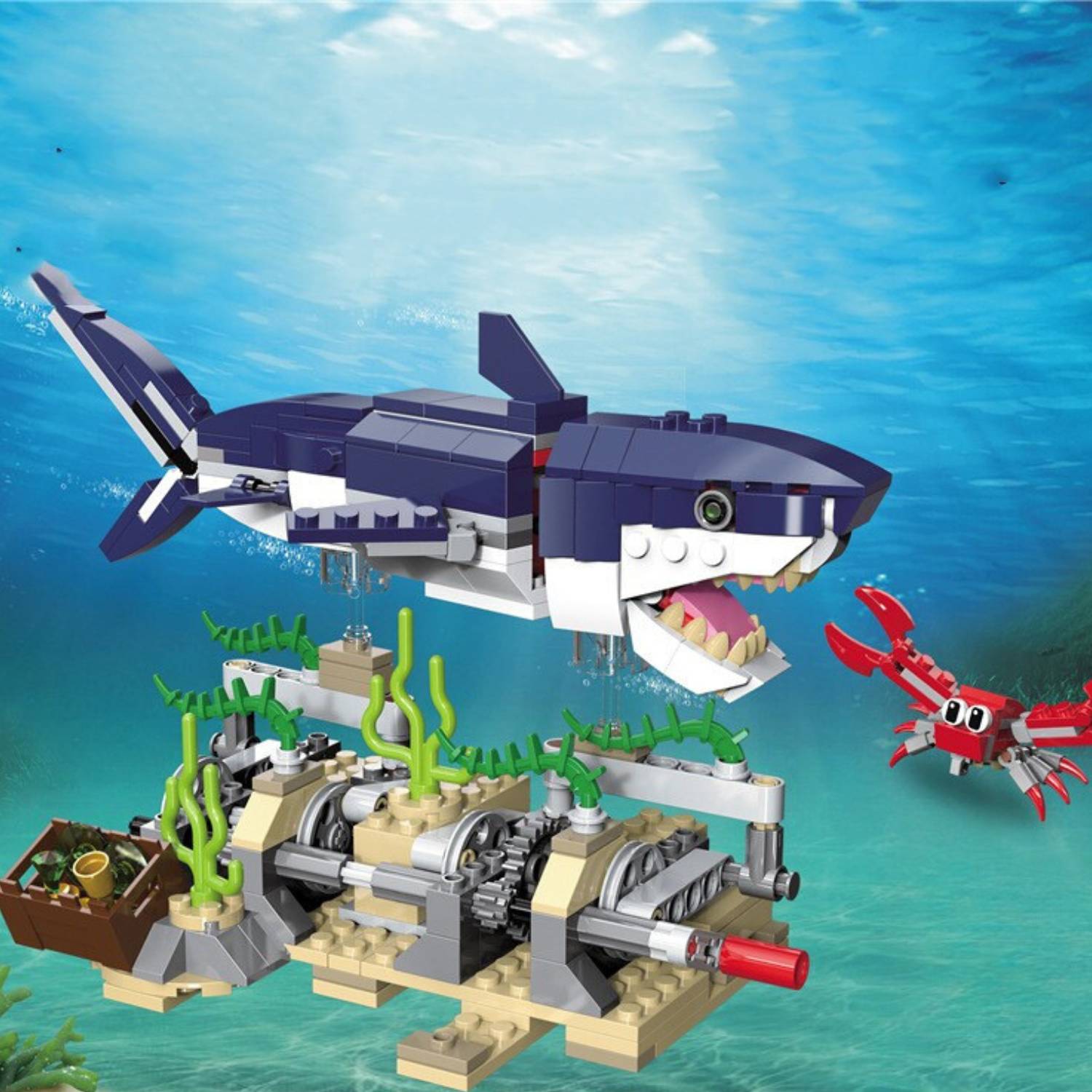 Shark and Undersea Building Blocks Set - Block Center