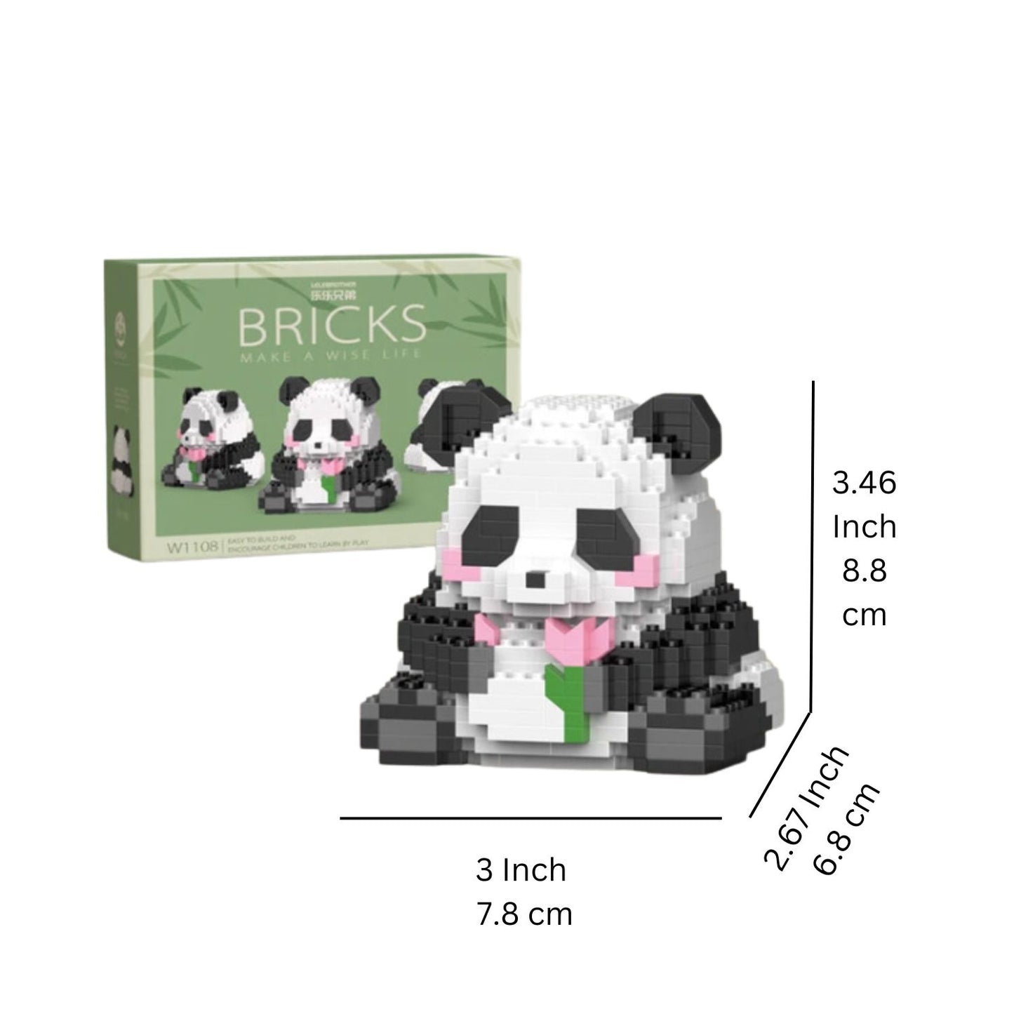 Panda with Tulips Building Set