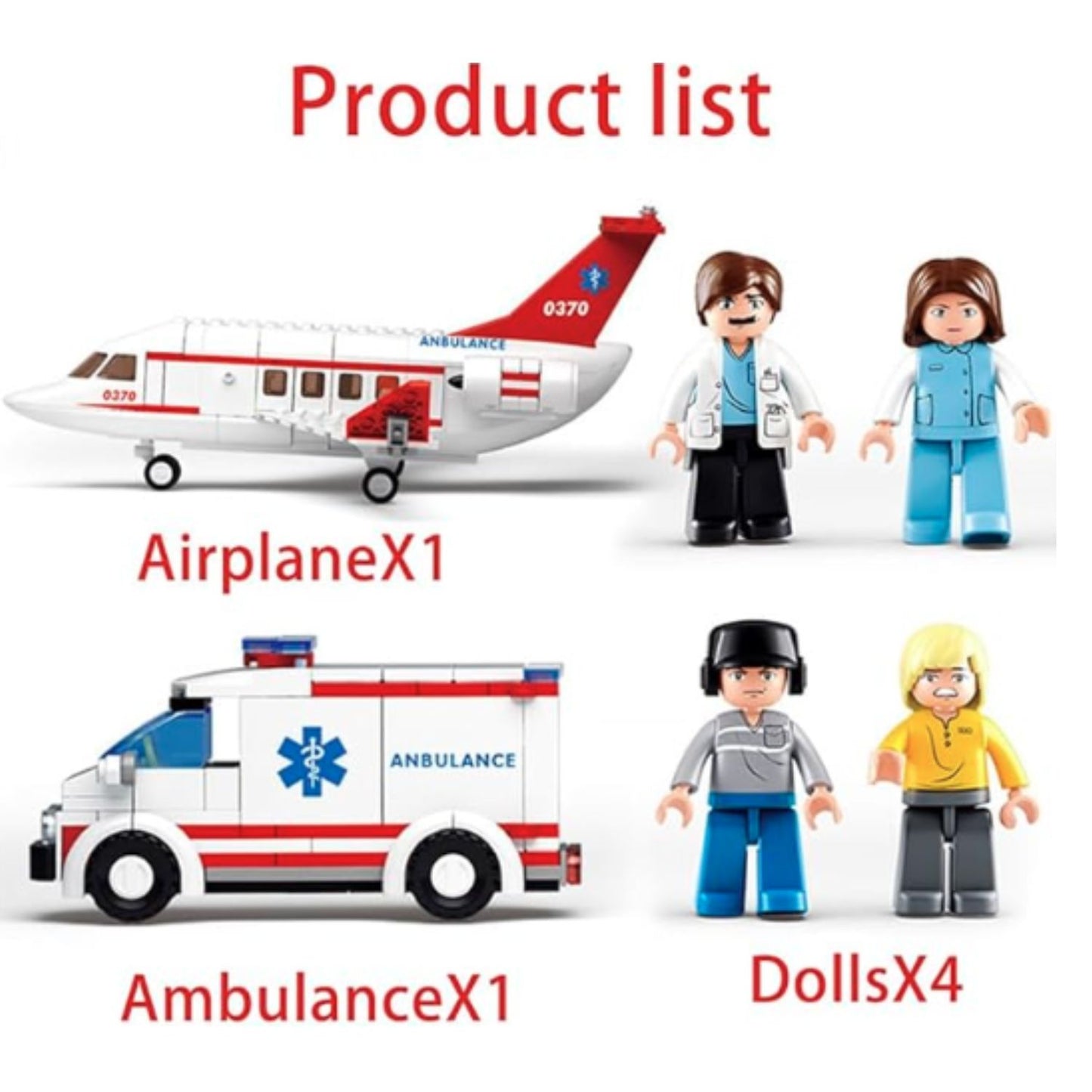 Airplane with mini ambulance set