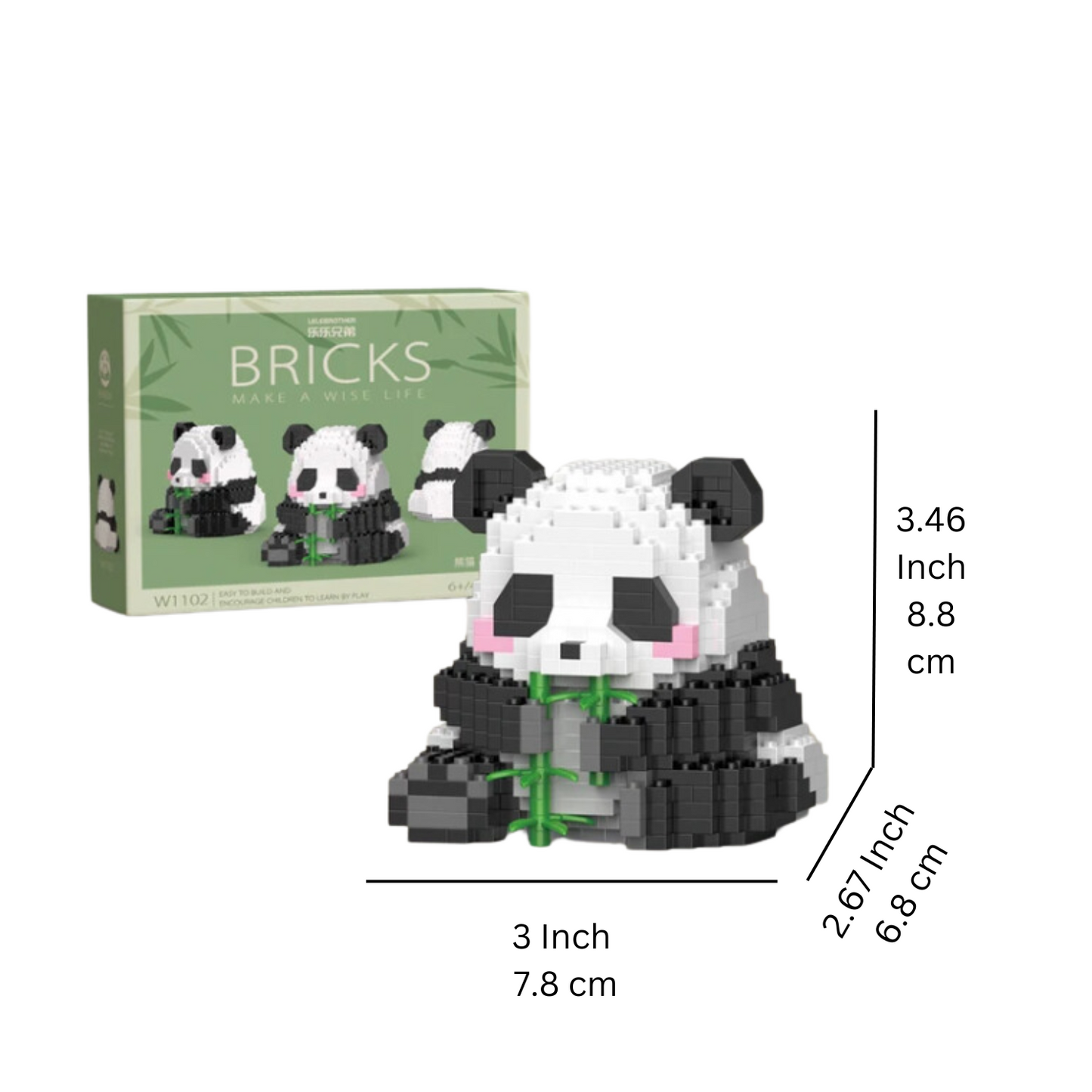 Panda eating Bamboo Building Set