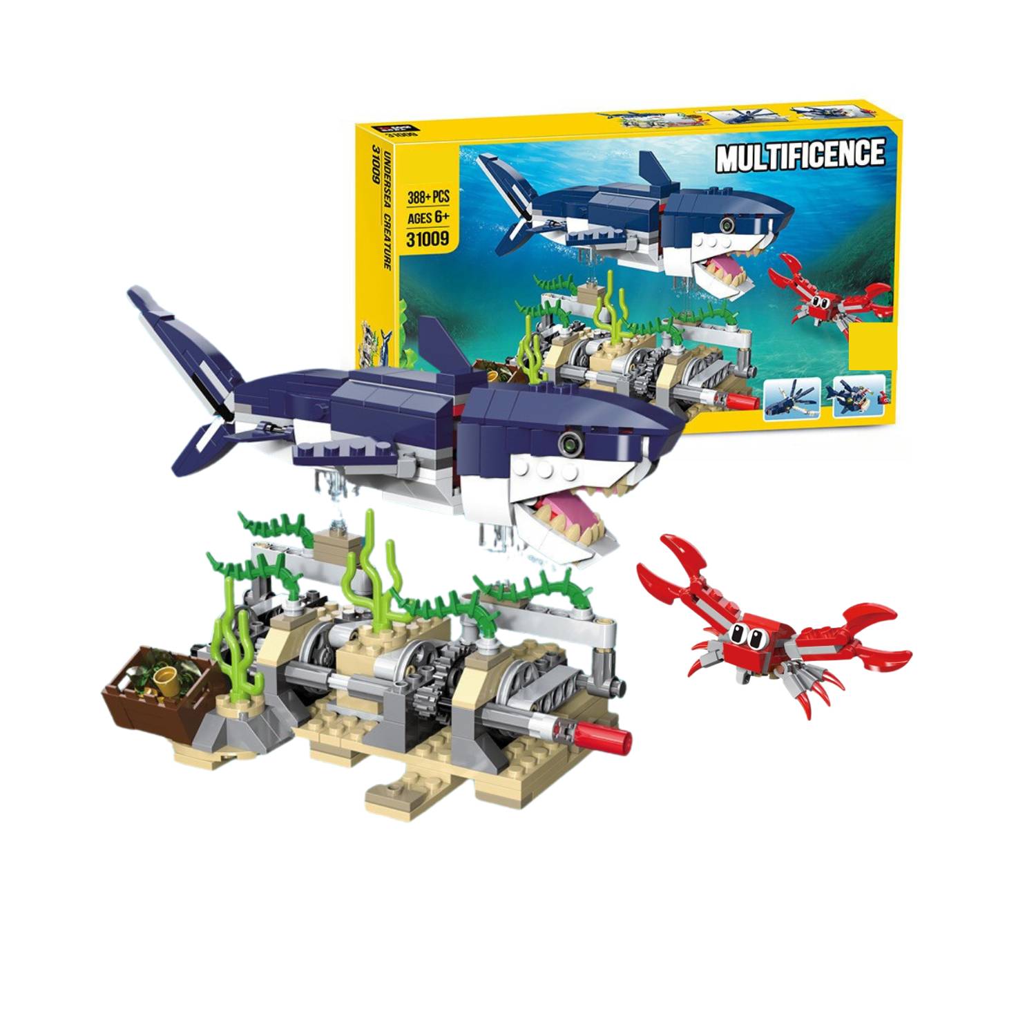 Shark and Undersea Building Blocks Set - Block Center