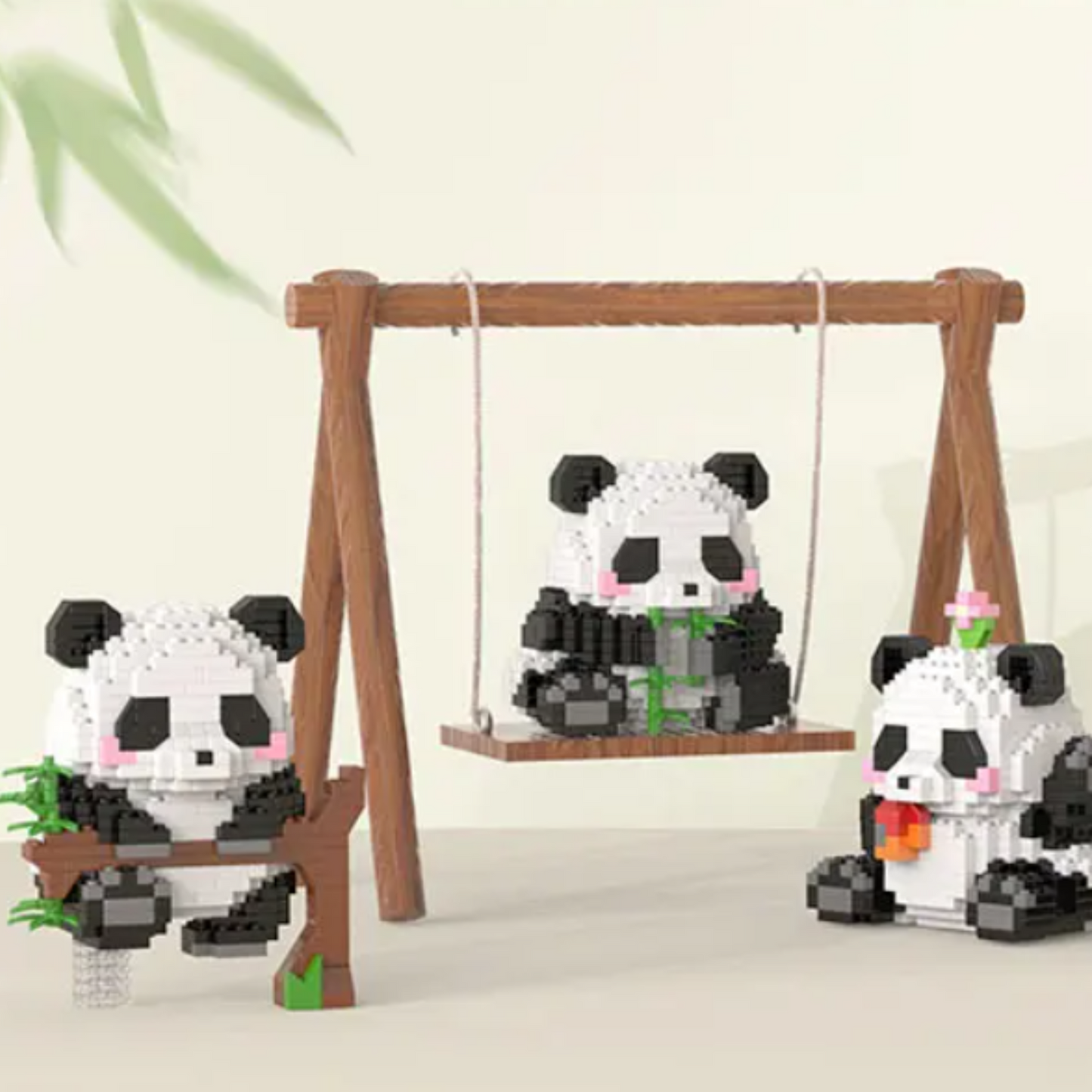Panda eating Bamboo Building Set