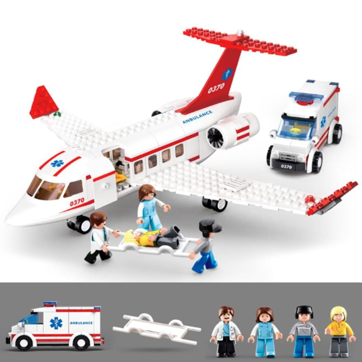 Airplane with mini ambulance set