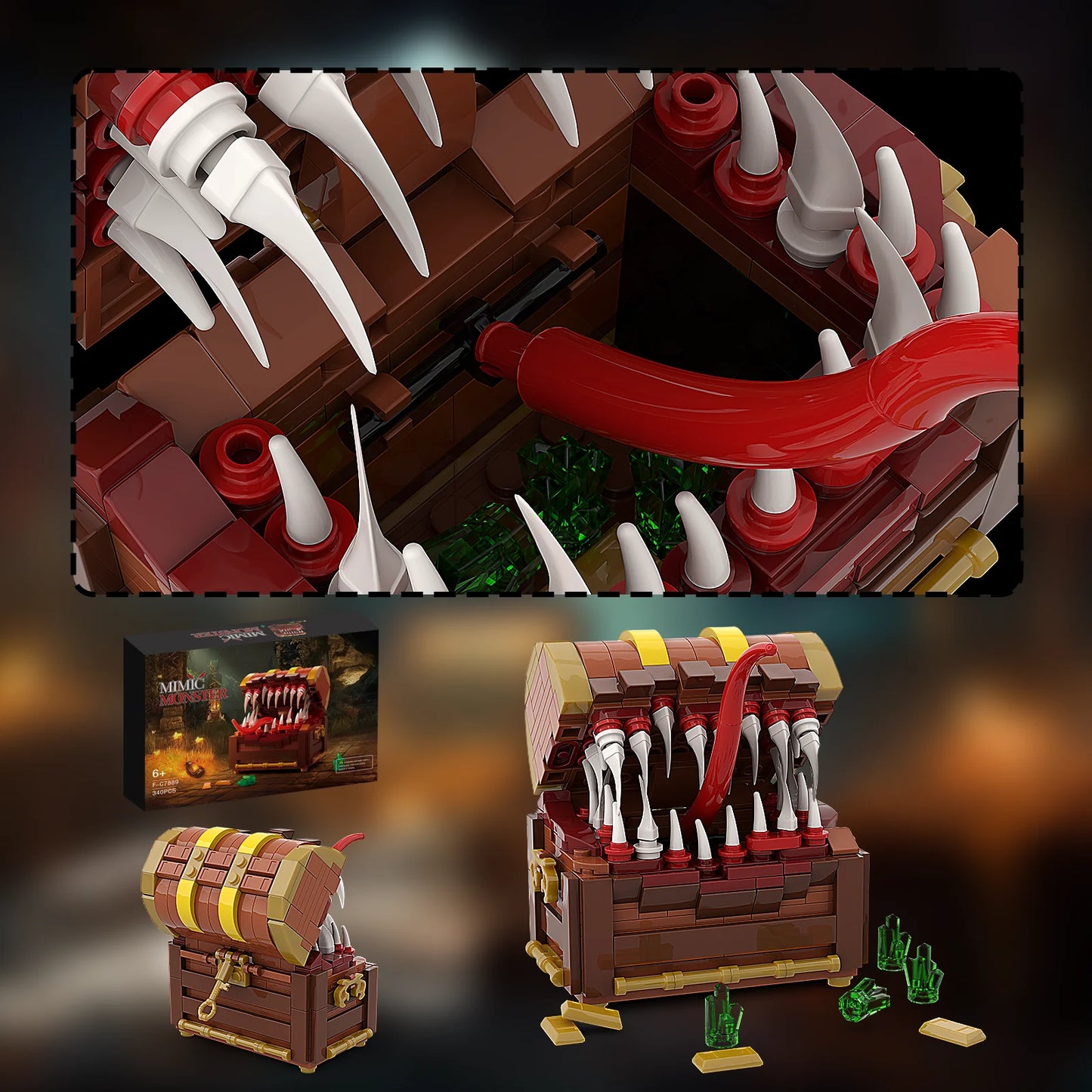 Treasure Chest Monster Building Block Set - Pirate Loot Kit 330Pcs