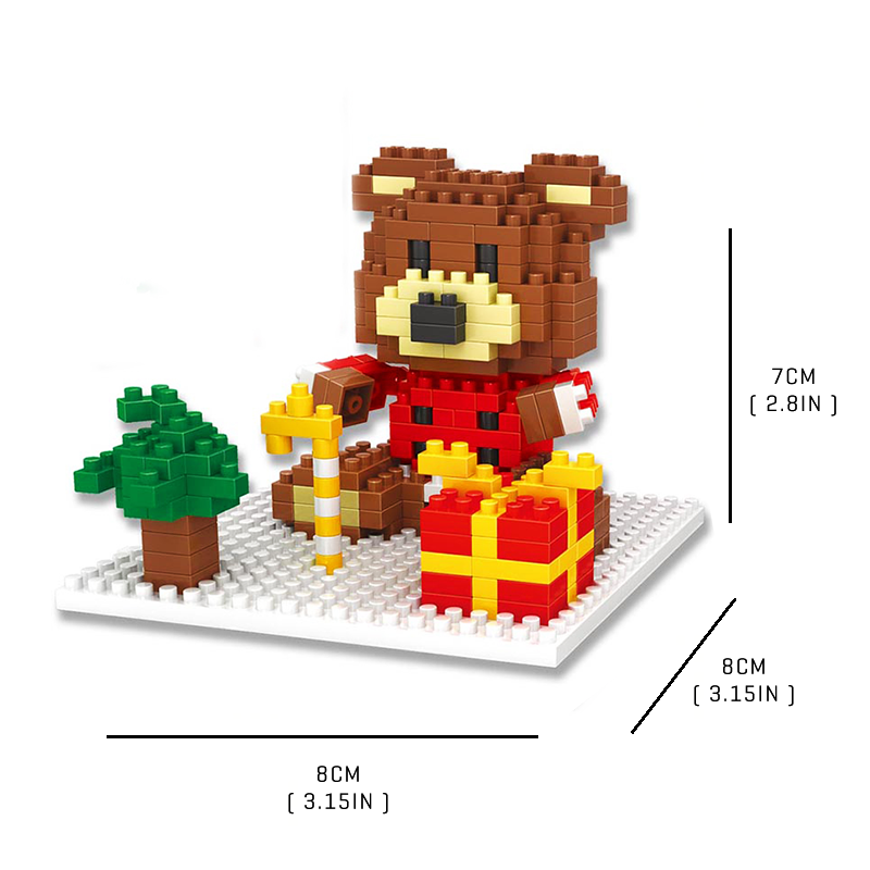 Cute Christmas Bear - Block Center
