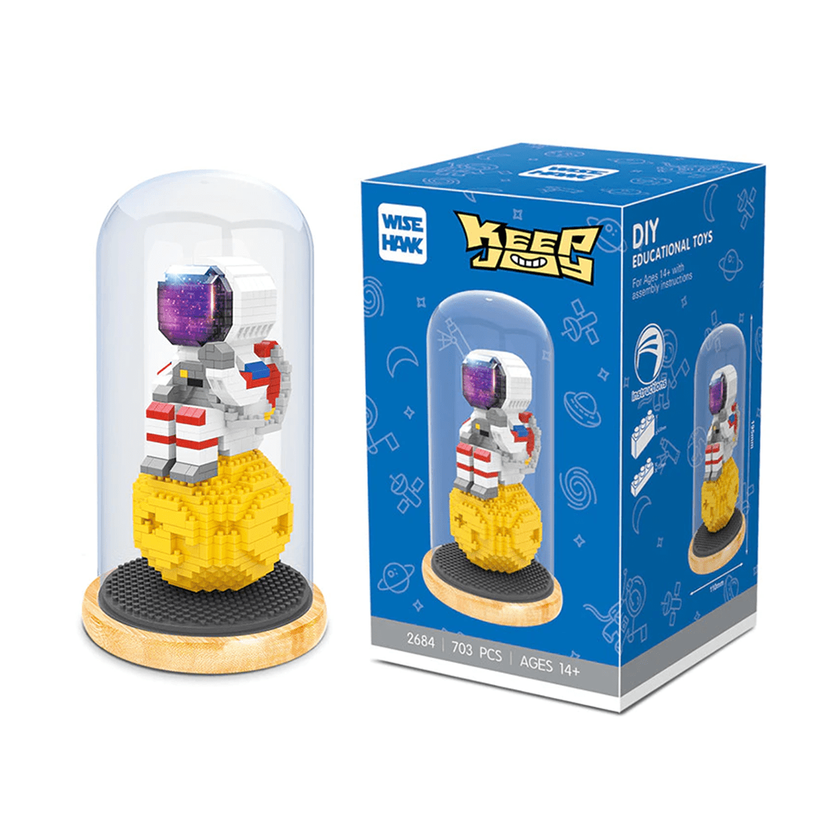 Fun Astronaut - Full Moon - Block Center