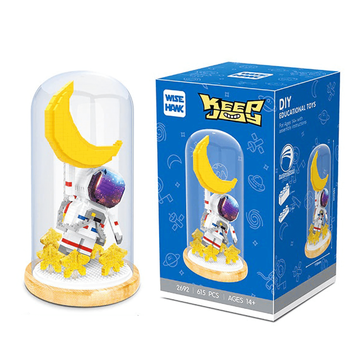 Fun Astronaut - Quarter Moon - Block Center