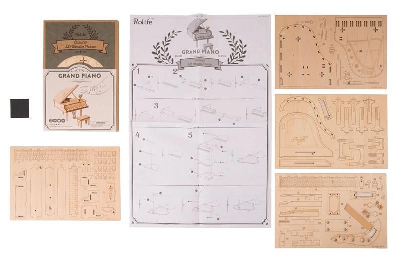 Grand Piano 3D Wooden Puzzle - Block Center