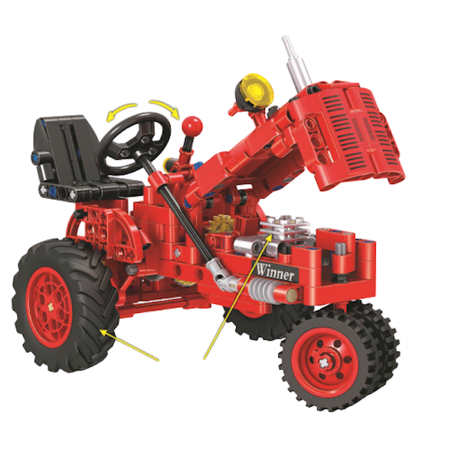 Classical Red Tractor - Block Center