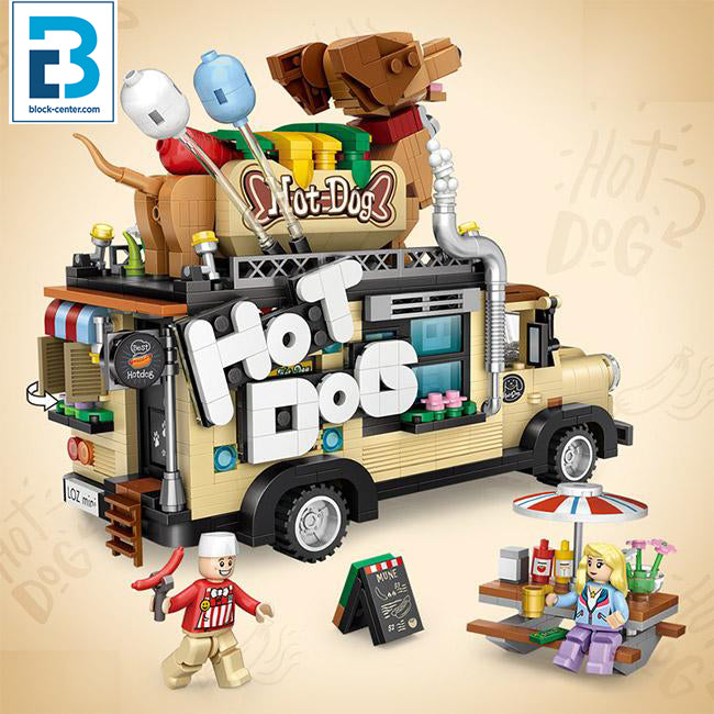 Dachshund Hot Dog Truck - Block Center