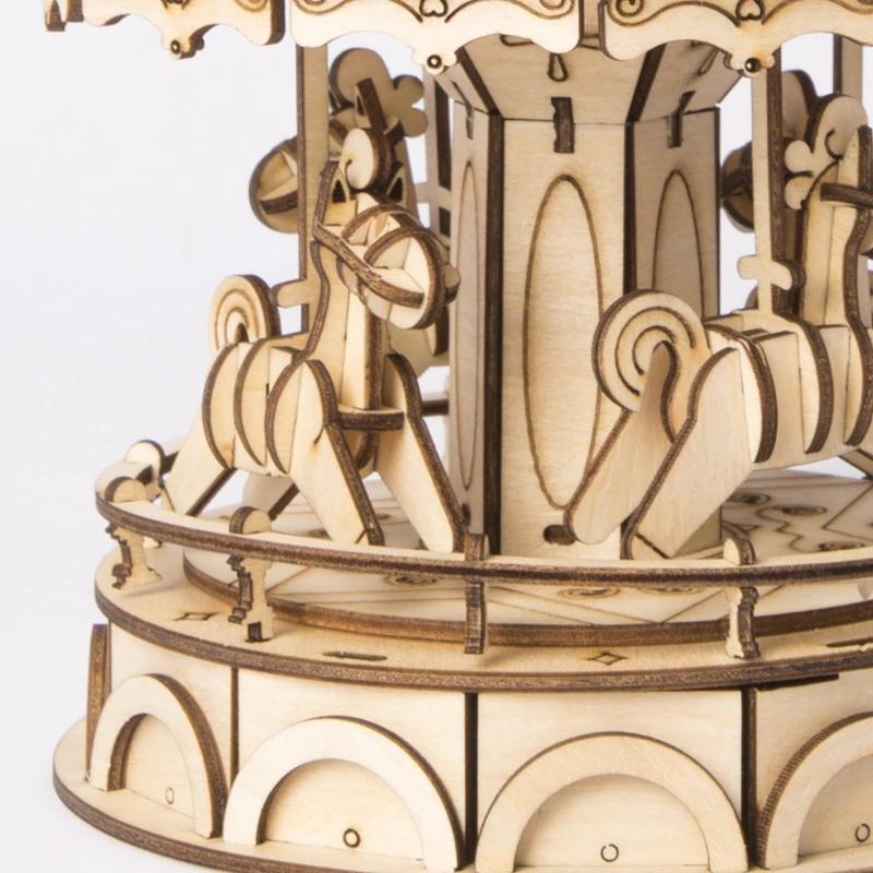 Merry-Go-Round 3D Wooden Puzzle - Block Center