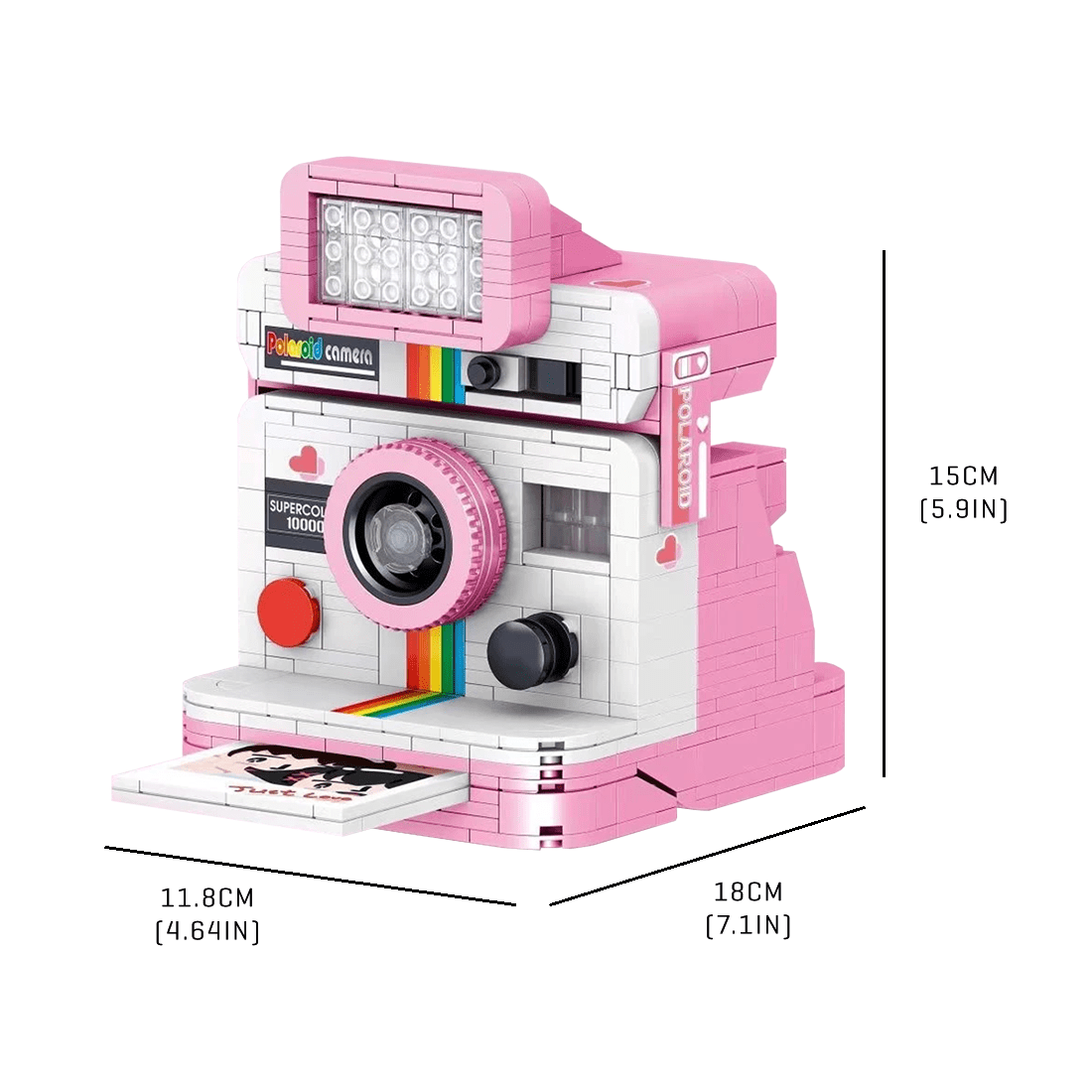 Pink Polaroid - Block Center
