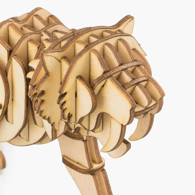 Saber Toothed Tiger  3D Wooden Puzzle - Block Center