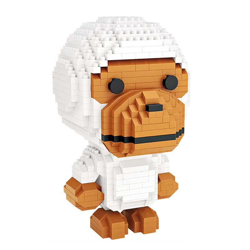 Cute White Monkey - Block Center