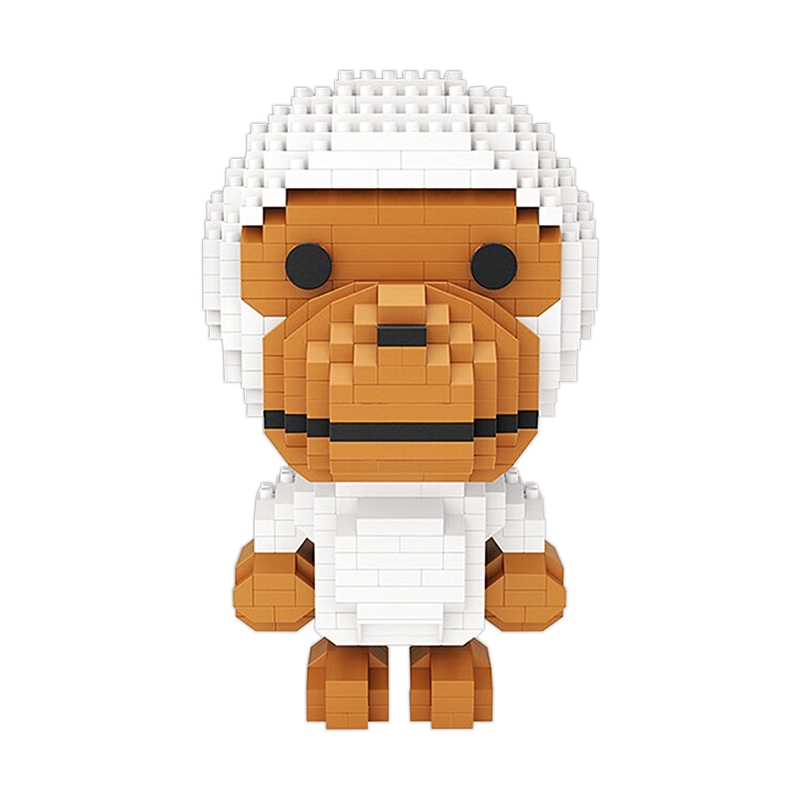 Cute White Monkey - Block Center