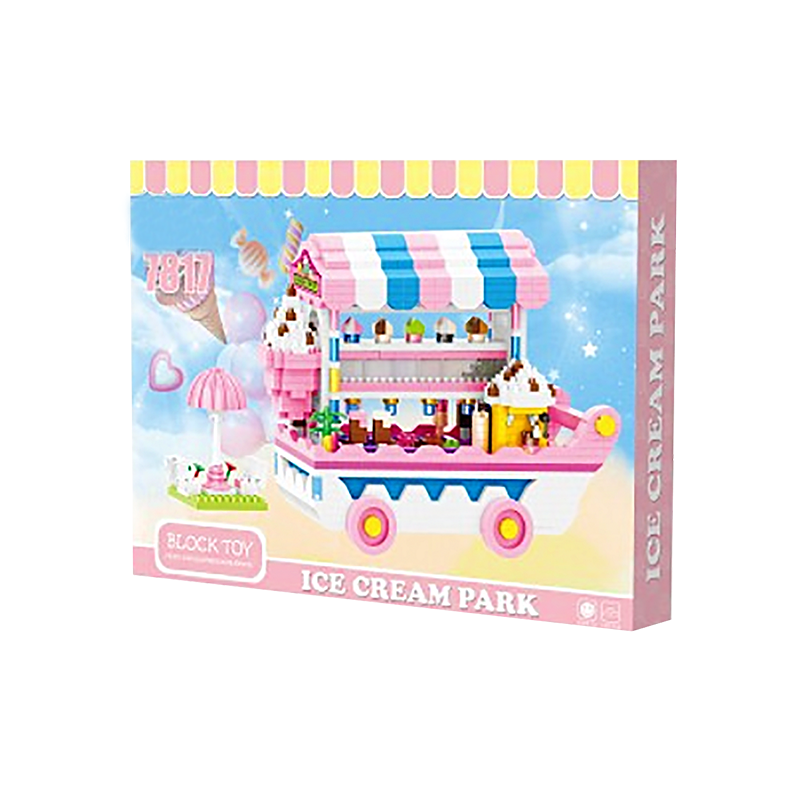 Pink Ice Cream Cart - Block Center