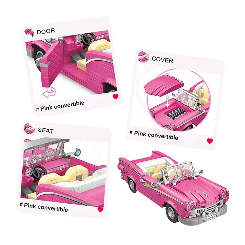 Vintage Pink Cabriolet - Block Center