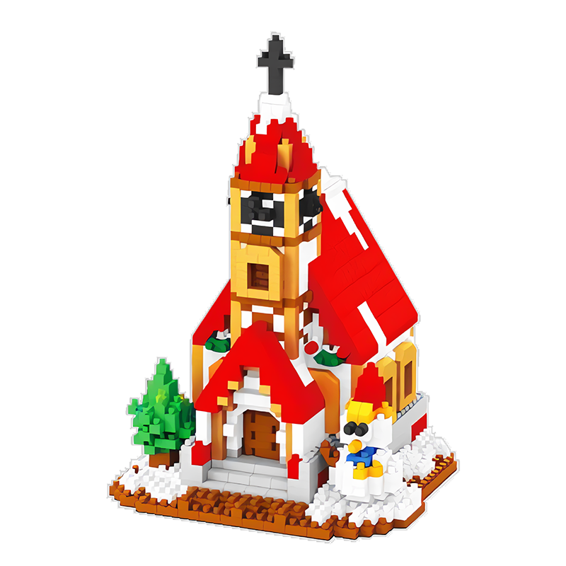 Homey Christmas Church - Block Center
