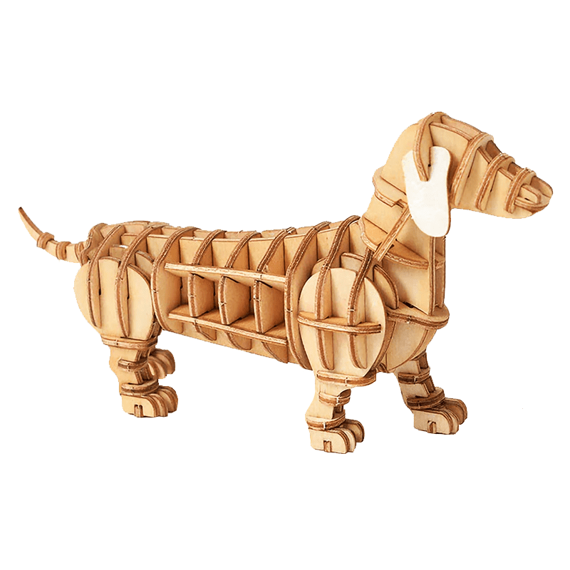 Wooden Dachshund Puzzle - Block Center
