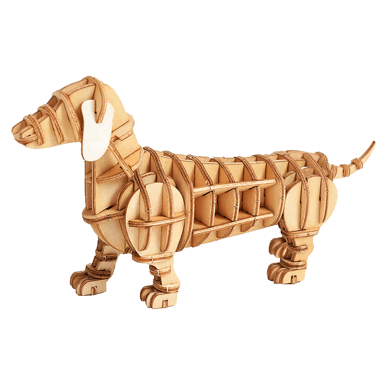 Wooden Dachshund Puzzle - Block Center