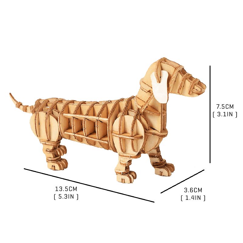Wooden Dachshund Puzzle - Block Center