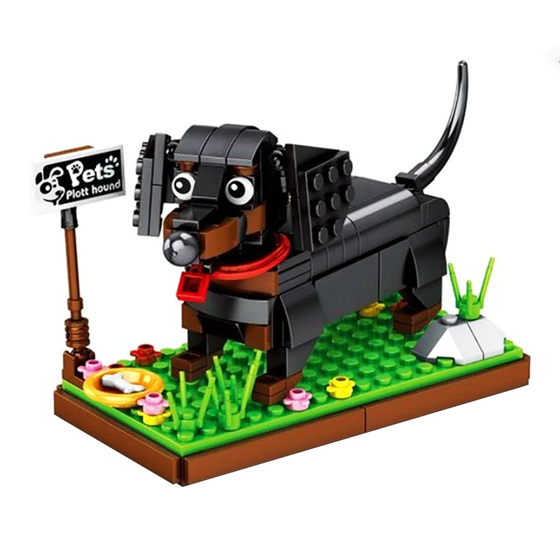 Little Funny Dachshund - Block Center