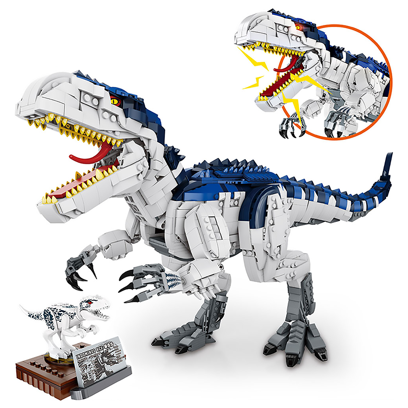 Fierce Blue Tyrannosaurus Rex - Block Center