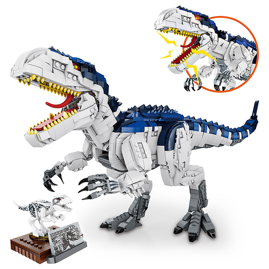 Fierce Blue Tyrannosaurus Rex - Block Center