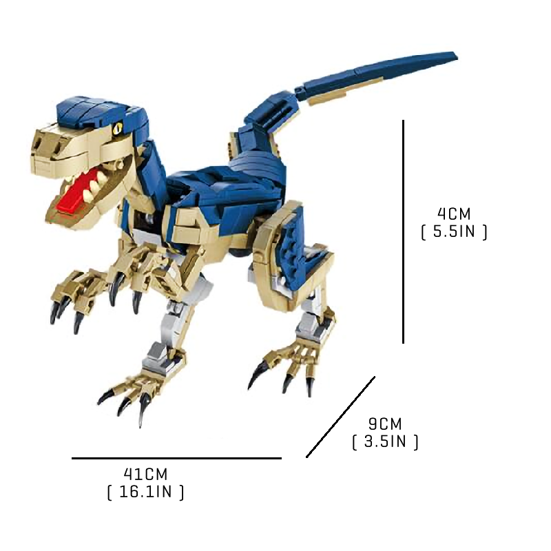 Blue Velociraptor - Block Center