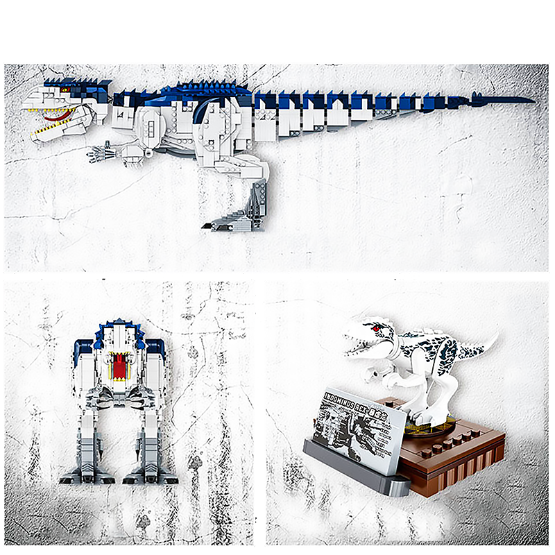 Fierce Blue Tyrannosaurus Rex - Block Center