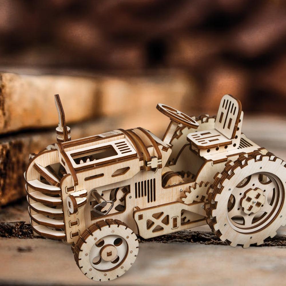 Wooden Tractor Mechanical Puzzle - Block Center
