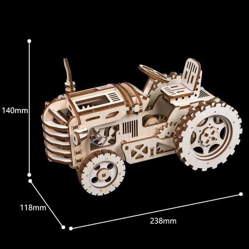Wooden Tractor Mechanical Puzzle - Block Center