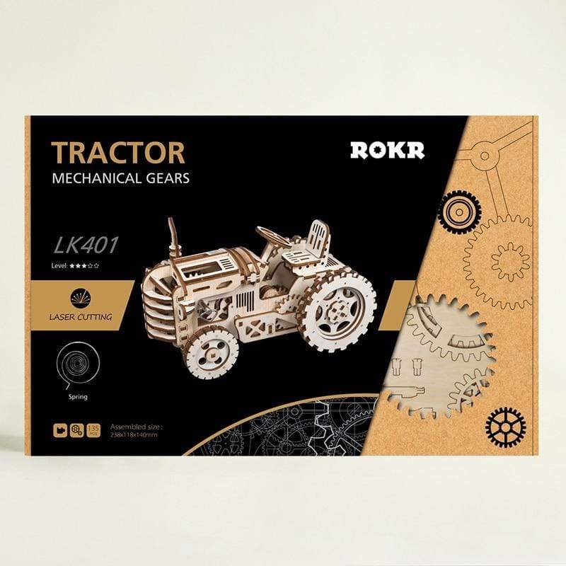 Wooden Tractor Mechanical Puzzle - Block Center