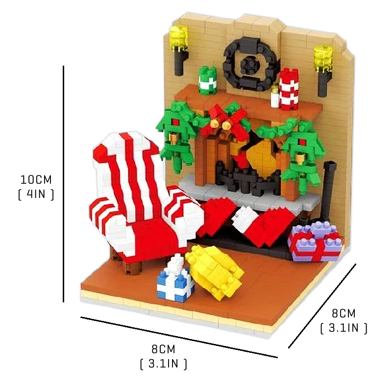 Santa's Christmas Fireplace - Block Center
