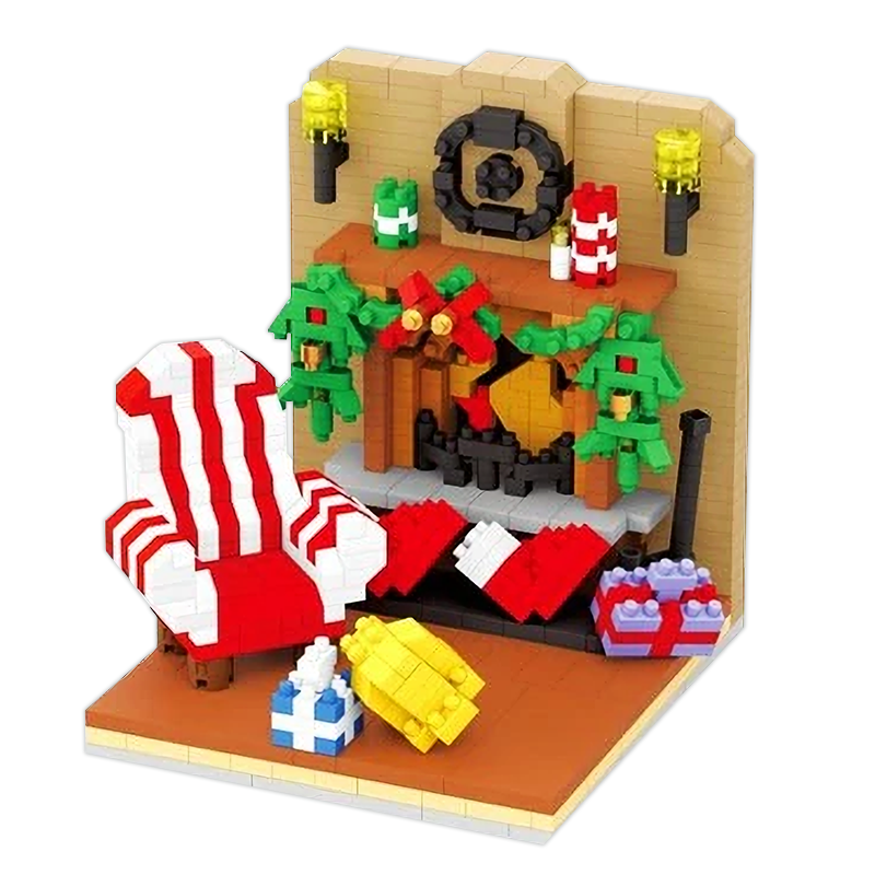 Santa's Christmas Fireplace - Block Center