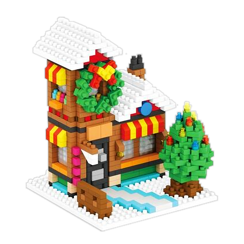 Little Winter Christmas House - Block Center