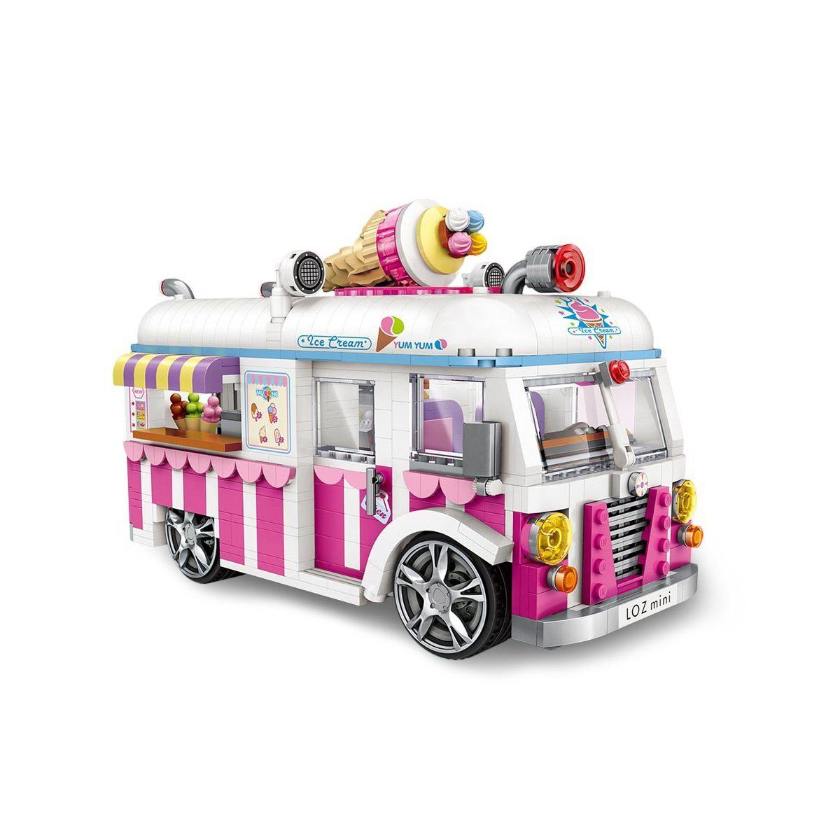 Pink Ice Cream Truck - Block Center