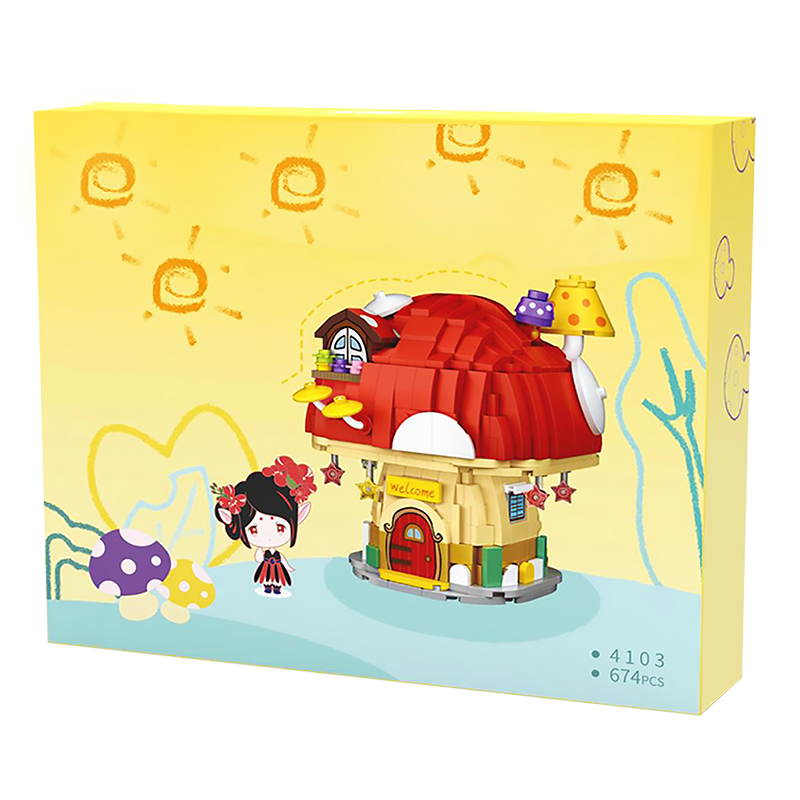 Tiny Happy Mushroom House - Block Center