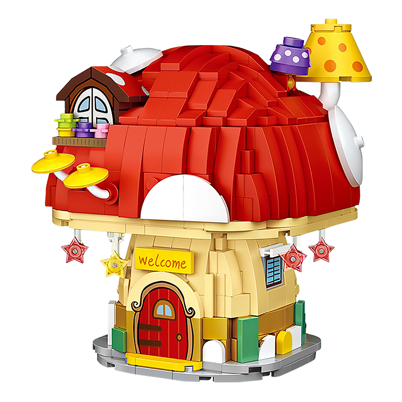 Tiny Happy Mushroom House - Block Center