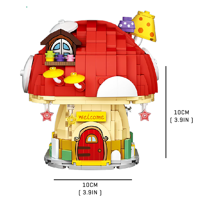 Tiny Happy Mushroom House - Block Center
