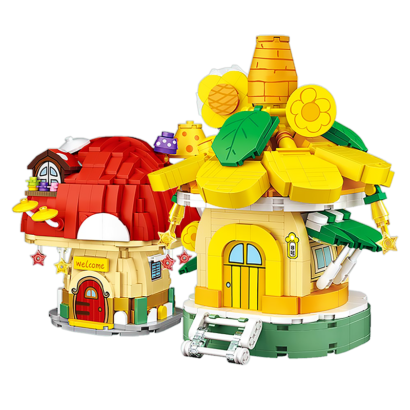 Tiny Happy Mushroom House - Block Center