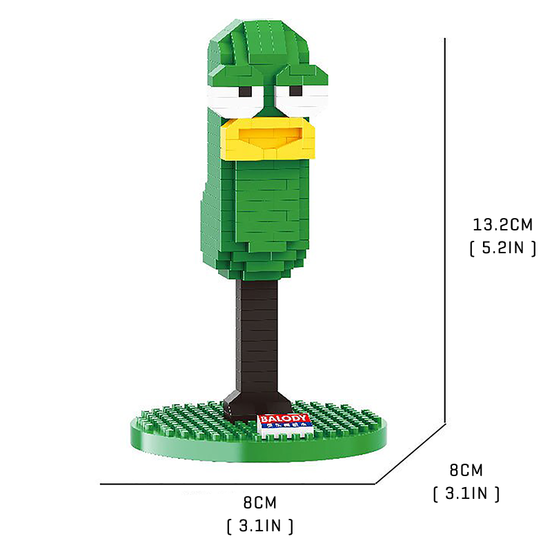 Tiny-Green Parrot - Block Center