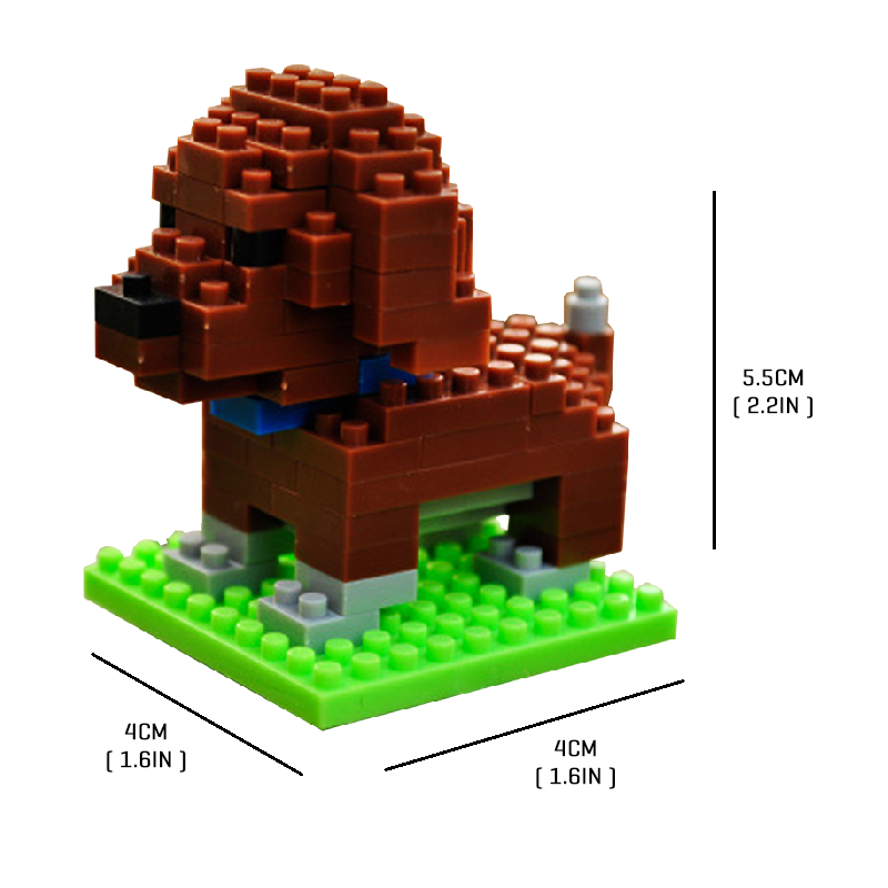 Tiny Choco Poodle - Block Center