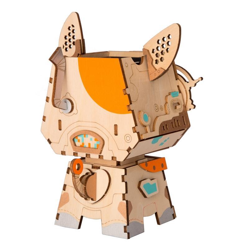 Puppy Flower Pot 3D Wooden - Block Center