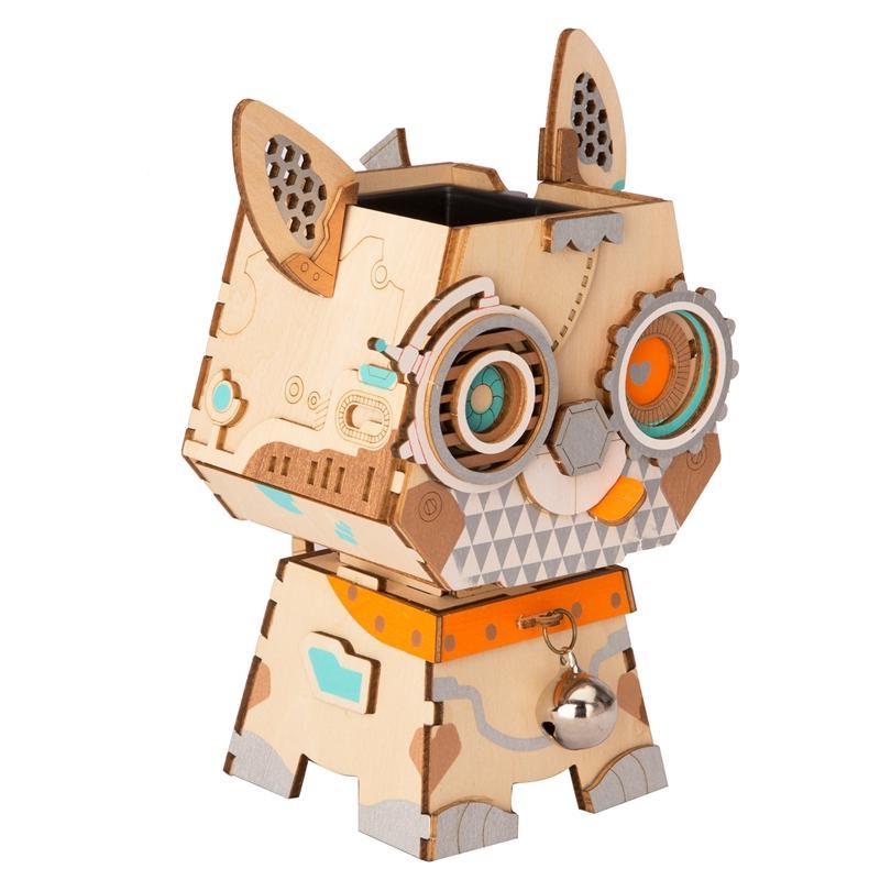 Puppy Flower Pot 3D Wooden - Block Center