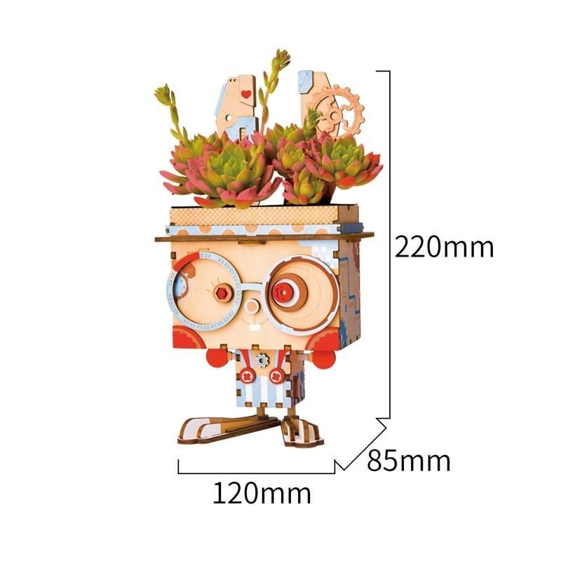 Bunny Flower Pot 3D Wooden - Block Center