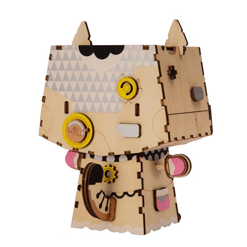Kitty Flower Pot 3D Wooden - Block Center