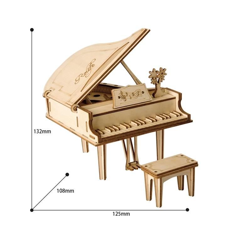 Grand Piano 3D Wooden Puzzle - Block Center
