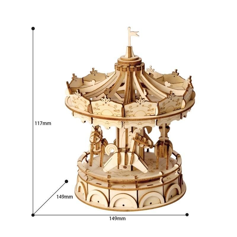 Merry-Go-Round 3D Wooden Puzzle - Block Center