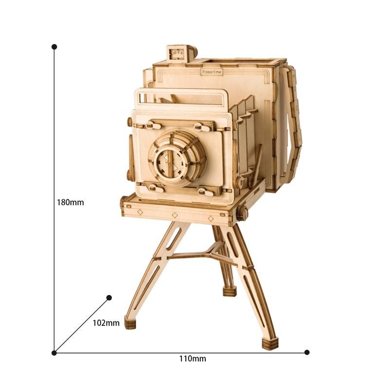 Vintage Camera 3D Wooden Puzzle - Block Center